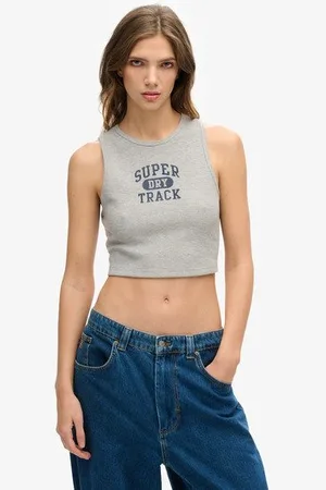 Superdry Vrouwen Athletic Essentials Waffle Cropped Tank Top Grootte: 36