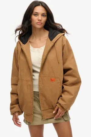Superdry Vrouwen Oversized Surplus Bomberjack met Capuchon Grootte: Xxl