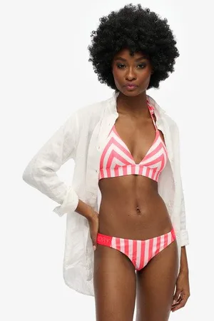 Superdry Vrouwen Cheeky Bikinibroekje met Strepen Grootte: 42