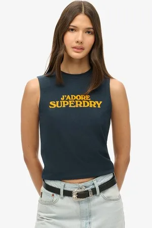 Superdry Vrouwen Slimfit Sport Luxe Graphic Tanktopje Grootte: 34