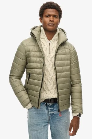 Superdry Mannen Gewatteerde Fuji Sport jas met Capuchon Grootte: S