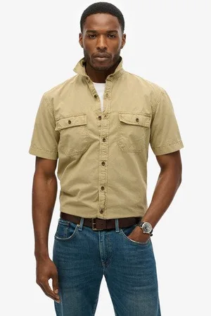 Superdry Mannen Military Overhemd met Korte Mouwen Grootte: M