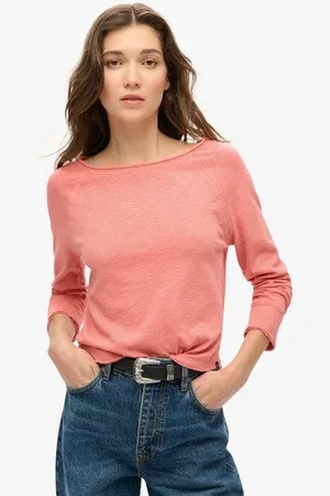 Superdry Vrouwen French Terry top met Lange Mouwen Grootte: 42