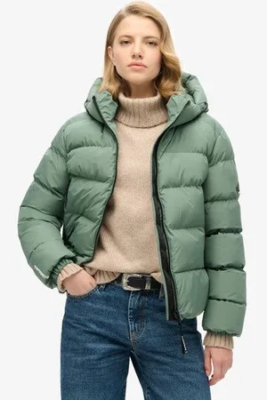 Superdry Vrouwen Sports Pufferjas met Capuchon Grootte: 40