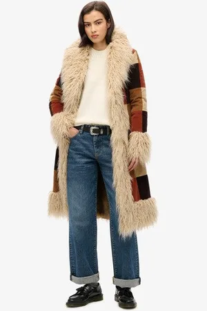 Superdry Vrouwen Lange Hippiejas met Patchwork Grootte: 44