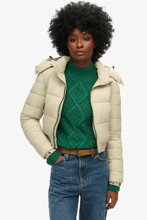 Superdry Vrouwen Korte Fuji jas met Capuchon Grootte: 38