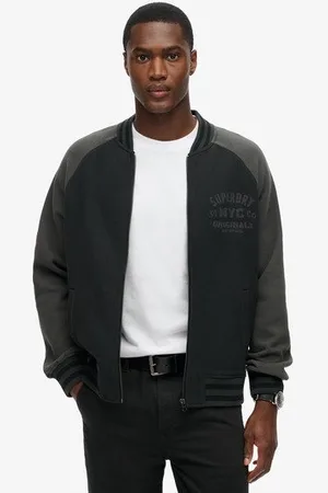 Superdry Mannen Jersey College Bomberjack met Afbeeldingen Grootte: XL