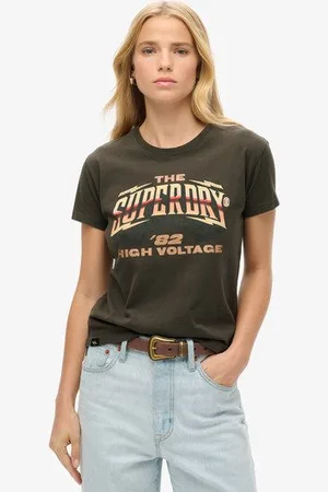Superdry Vrouwen 70s Rockband T-shirt met Kapmouwen Grootte: 36