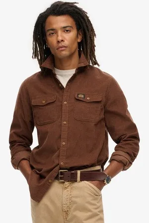 Superdry Mannen Trailsman Corduroy Overhemd met Relaxte Pasvorm Grootte: S