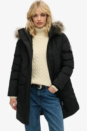 Superdry Vrouwen Everest Parka van Imitatiebont Grootte: 36