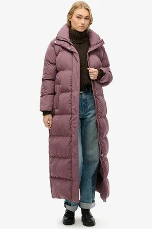 Superdry Vrouwen Maxi Lange Pufferjas Grootte: 36