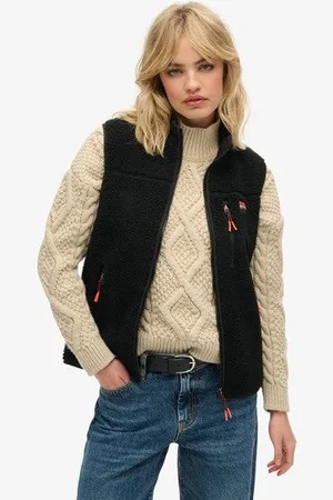 Superdry Vrouwen Outdoor Bodywarmer van Fleece Grootte: 38