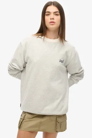 Superdry Vrouwen Oversized Essential Sweatshirt met Ronde Hals en Logo Grootte: Xxl