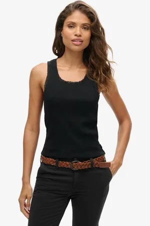 Superdry Vrouwen Athletic Essentials Hemdtopje met Kanten Rand Grootte: M/L