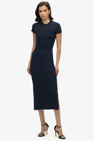 Superdry Vrouwen Midi T-shirtjurk Grootte: 40