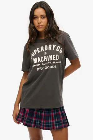 Superdry Vrouwen Oversized Machined Goods Workwear T-shirt Grootte: XL