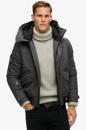 Superdry Mannen Gewatteerd City Bomberjack van Tweed Grootte: Xxl