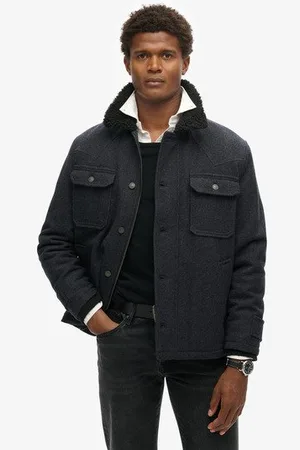 Superdry Mannen Wollen Merchant Chore jas Grootte: L