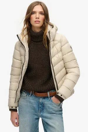 Superdry Vrouwen Gewatteerde Fuji jas met Capuchon Grootte: 40