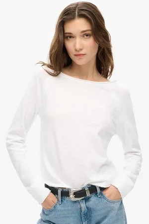 Superdry Vrouwen French Terry top met Lange Mouwen Grootte: 38