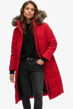 Superdry Vrouwen Lange Everest Pufferjas Grootte: 36