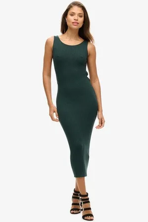 Superdry Vrouwen Rugloze Gebreide Midi-jurk Grootte: 44