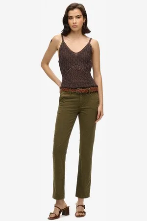 Superdry Vrouwen Chino met Halfhoge Taille Grootte: 26/32