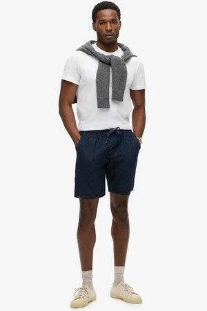 Superdry Mannen Indigo Bermudashort met Stippen Grootte: L