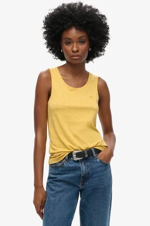 Superdry Vrouwen Tanktop met Laag Uitgesneden Ronde Hals Grootte: 40