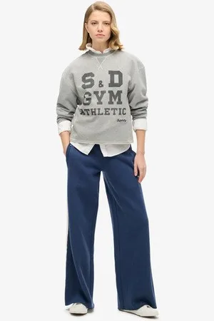 Superdry Vrouwen Essential Joggingbroek met Rechte Pijpen en Logo Grootte: 38