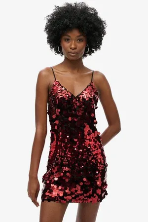 Superdry Vrouwen Mini-discojurk met Lovertjes Grootte: 42