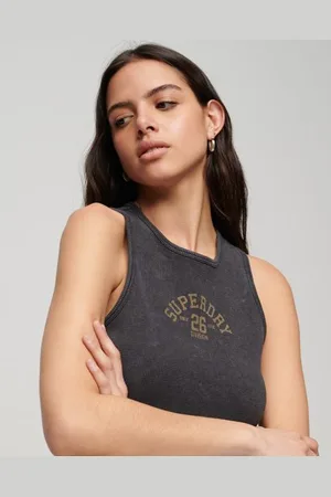 Superdry Vrouwen Athletic Essentials Waffle Cropped Tank Top Grootte: 42
