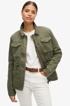 Superdry Vrouwen Gevoerde Military M65 jas Grootte: 40