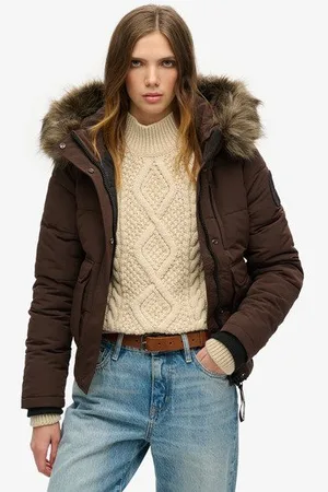 Superdry Vrouwen Everest-bomberjack met Capuchon Grootte: 36