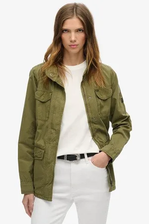Superdry Vrouwen St Tropez M65 Military Jack met Versieringen Grootte: 42