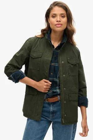 Superdry Vrouwen St Tropez M65 Military Jack met Versieringen Grootte: 36