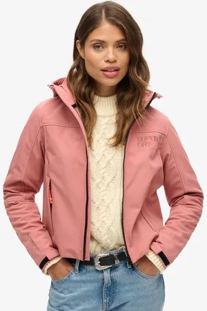Superdry Vrouwen Softshell Trekkerjas met Capuchon Grootte: 40