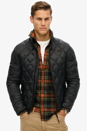 Superdry Mannen Fuji Lite jas met Ruitvormige Wattering Grootte: M