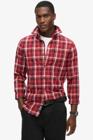 Superdry Mannen Vintage Geruit Overhemd van Biologisch Katoen Grootte: L