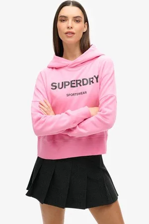 Superdry Vrouwen Korte, Ruimvallende Core Sport Hoodie Grootte: 42