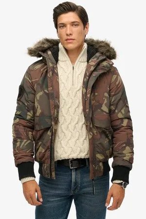 Superdry Mannen Everest Pufferbomberjack met Capuchon Grootte: XL