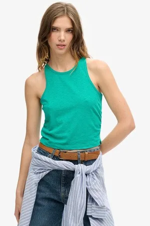 Superdry Vrouwen Tanktop met Ruches Grootte: 40