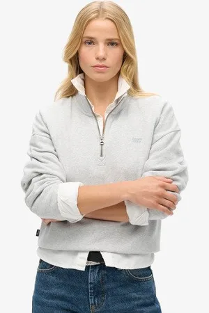 Superdry Vrouwen Athletic Essentials Sweatshirt met Halve Rits Grootte: 40