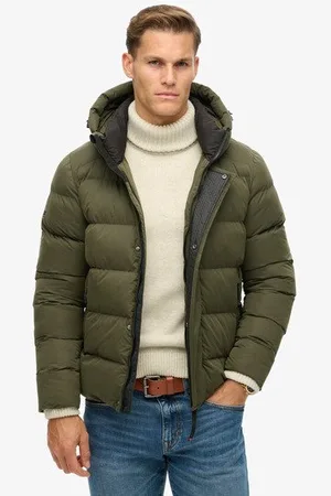 Superdry Mannen Onze Sport-pufferjas van Microvezel met Capuchon Grootte: XL