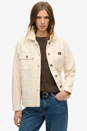 Superdry Vrouwen Vintage Chore Jack van Biologisch Katoen Grootte: 34