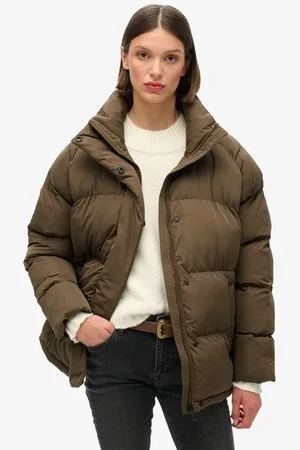 Superdry Vrouwen Halflange Pufferjas Grootte: 40