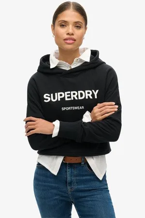 Superdry Vrouwen Korte, Ruimvallende Core Sport Hoodie Grootte: 42