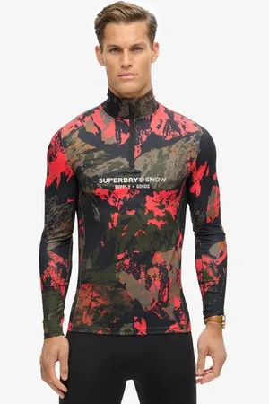 Superdry Sport Base Layer Skitop met Halve Rits Grootte: L