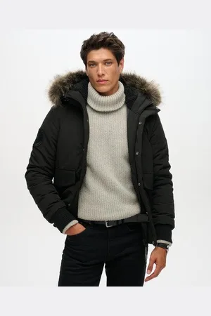 Superdry Mannen Everest Pufferbomberjack met Capuchon Grootte: M