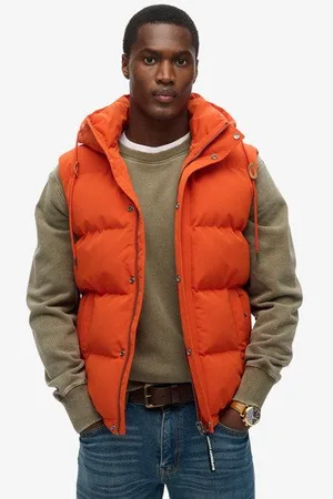 Superdry Mannen Everest Pufferbodywarmer met Capuchon Grootte: L